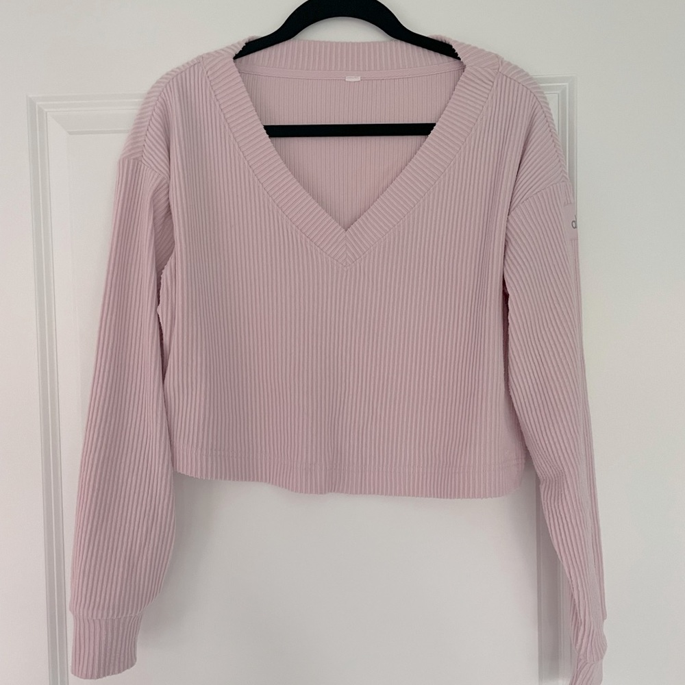 Alo Muse V-Neck Pullover - Blush Pink